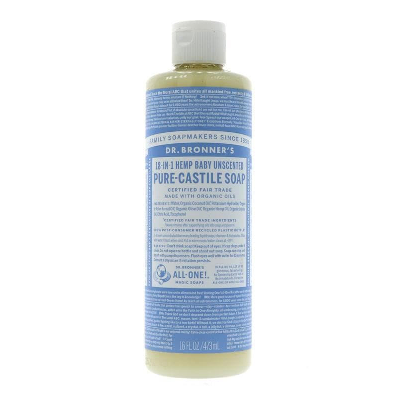 Dr Bronner's Baby Mild Castile Liquid Soap - 472ml - SoulBia