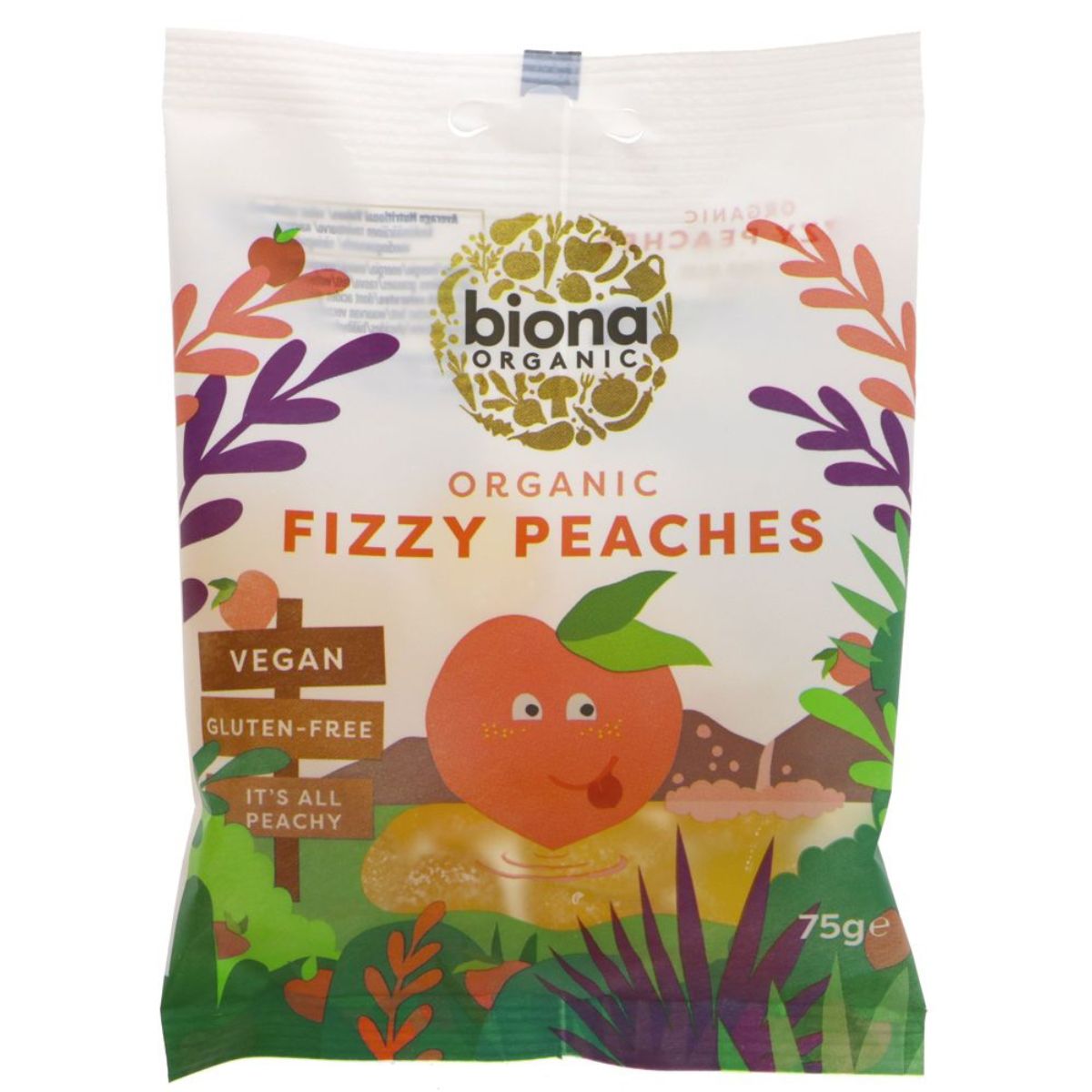 Biona Fizzy Peaches - Vegan 75g