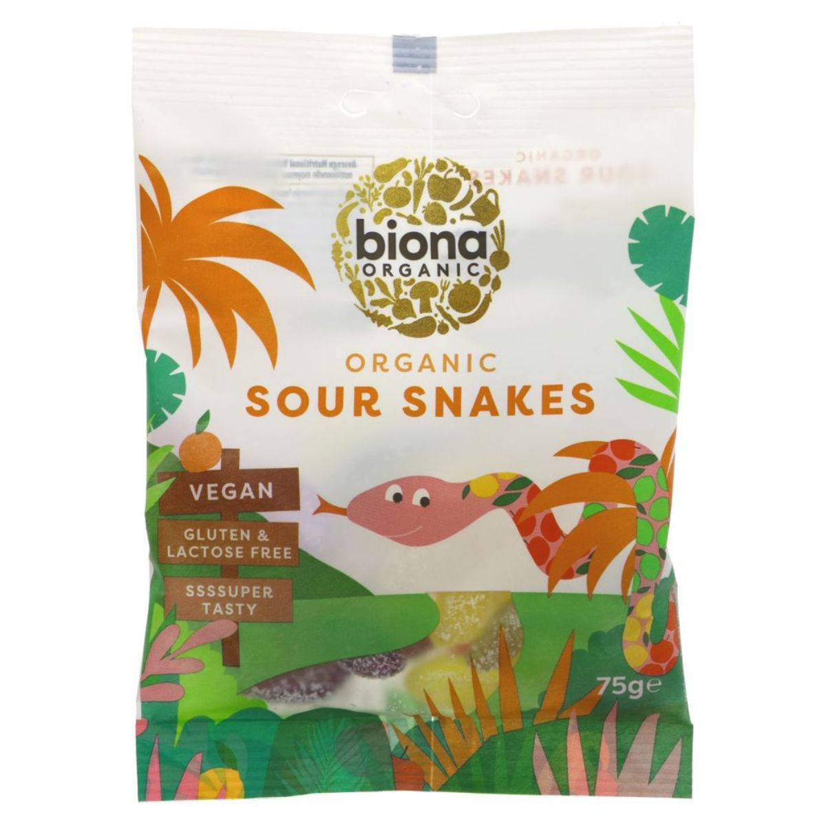 Biona Sour Snakes - Vegan 75g