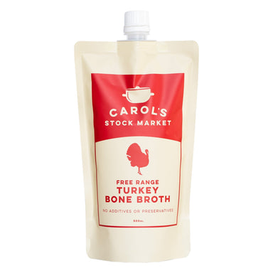 Carol's Stock Market Free Range Turkey Bone Broth 500ml - SoulBia