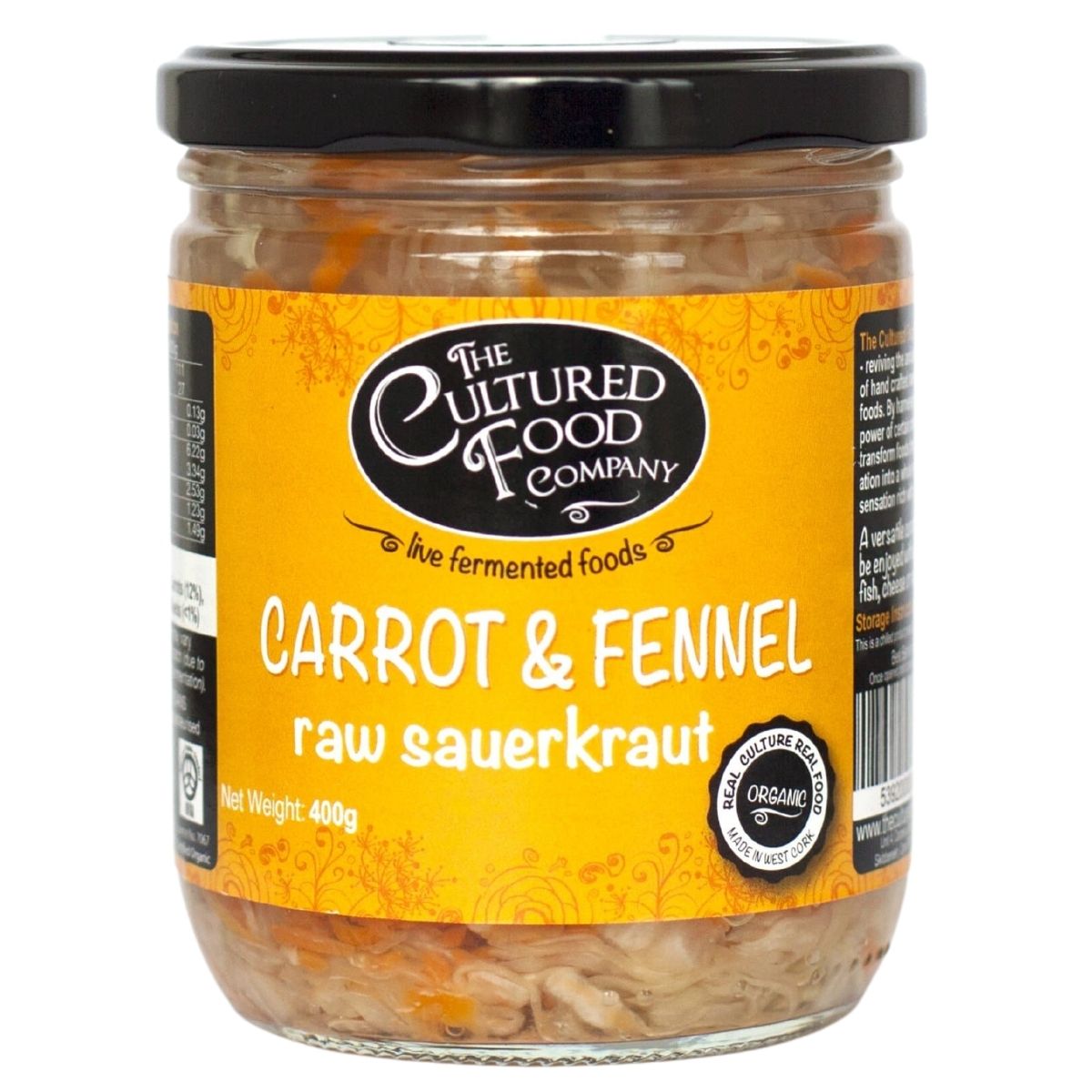 The Cultured Food Co Organic Carrot & Fennel Sauerkraut - 400G