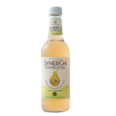 Synerchi Kombucha Pear with Matcha Tea 330ml (Organic, Dairy-Free, Gluten-Free)