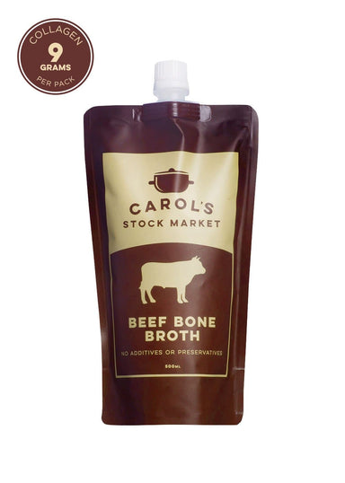 Carol's Stock Market Natural Beef Bone Broth 500ml - SoulBia